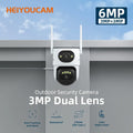 HEIYOUCAM 3MP Dual Lens WiFi Security Camera – 355° PTZ with Color Night Vision