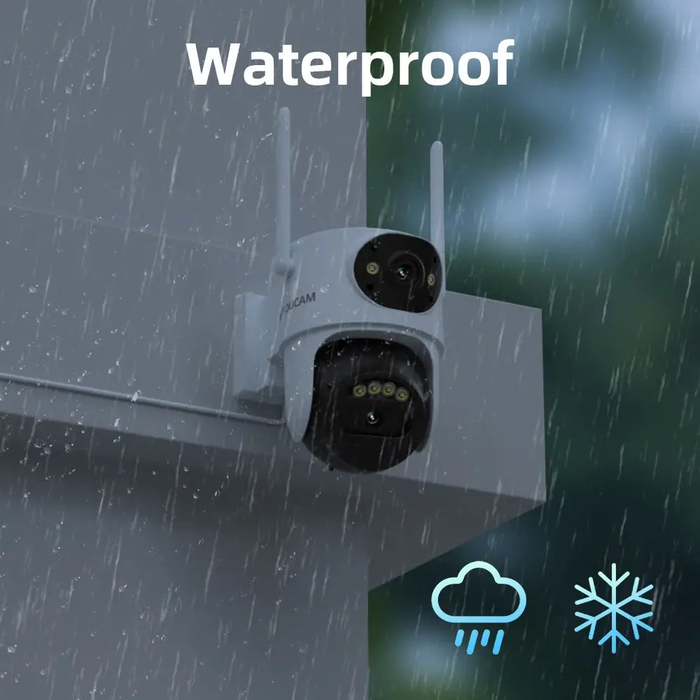 HEIYOUCAM 3MP Dual Lens WiFi Security Camera – 355° PTZ with Color Night Vision